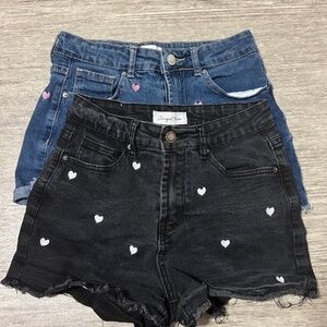 2-piece Heart design Shorts blue and black